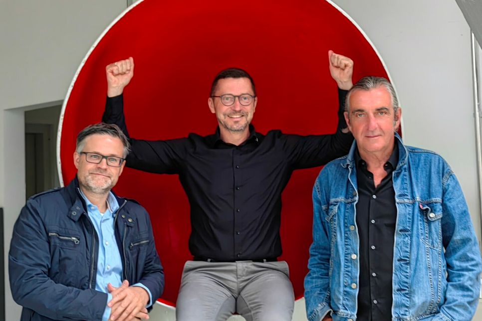Sven Spielvogel, Falk Noack und Ralf Minge laden in die Laubegaster Werft zur Spenden-Gala.