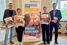 Matthias Liehn, Susanne Hantusch, Monique Petzold und Jörg Szewczyk stellen die neue Kampagne vor.