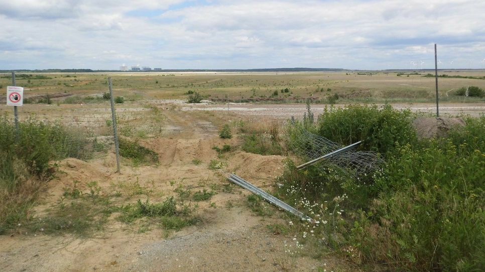 Der Zaun am Cottbuser Ostsee wurde zerstört. Fotos: LEAG