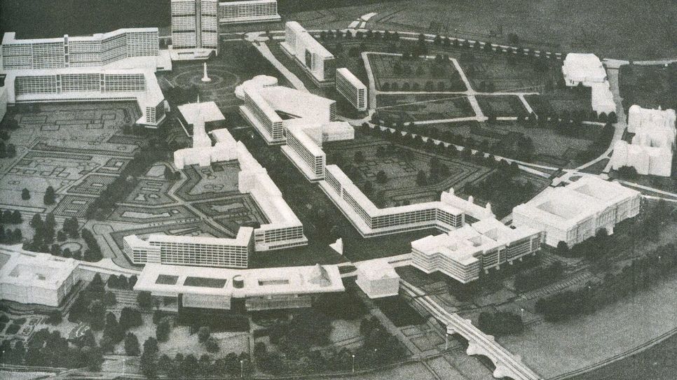 Aufbauplan 1969 für Dresden - Blick auf die Innere Neustadt zum Platz der Einheit.