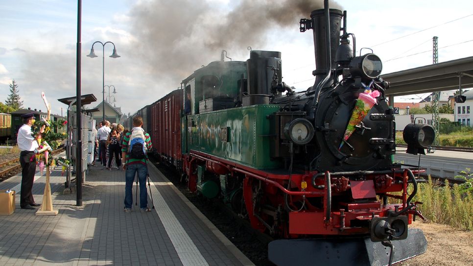 ABC-Schützen sind zu einer Zuckertütenfahrt eingeladen. Foto: Traditionsbahn Radebeul e.V.