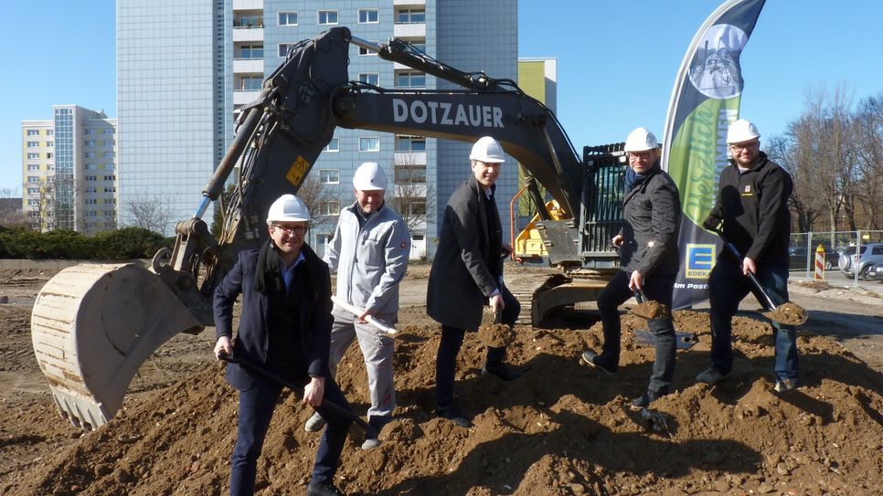 Spatenstich für den neuen Markt am 22. Februar 2021. Foto: meeco