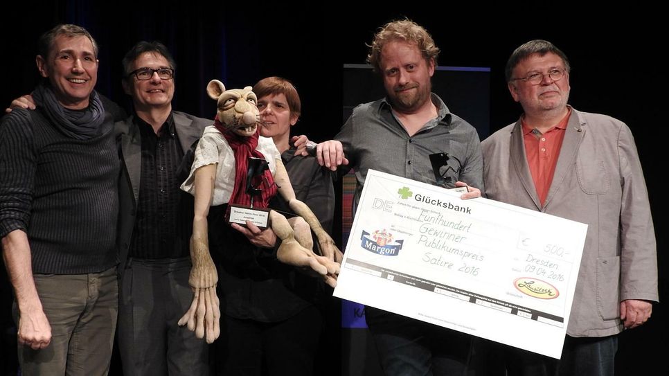 Thomas Schuch, Moderator des Abends Joachim Zawischa, Siegerin Cornalia Fritzsche, Björn Pfeffermann und Manfred Breschke. Fotos. Pönisch