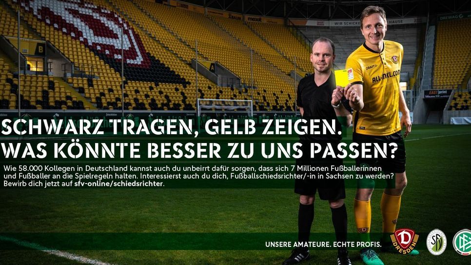 Schiri Marcus Richter (li.) und Spieler Marco Hartmann. Foto: PR