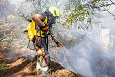 Waldbrandbekäpfung auf dem Pfaffenstein am 8. September.