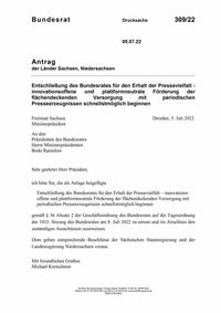 Antrag zum Erhalt der Pressevielfalt