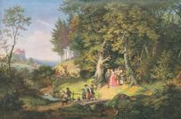 Brautzug im Frühling - Ölbild Ludwig Richter 1847.
