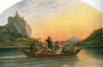 Überfahrt zum Schreckenstein - 1837 Ölbild Ludwig Richter.