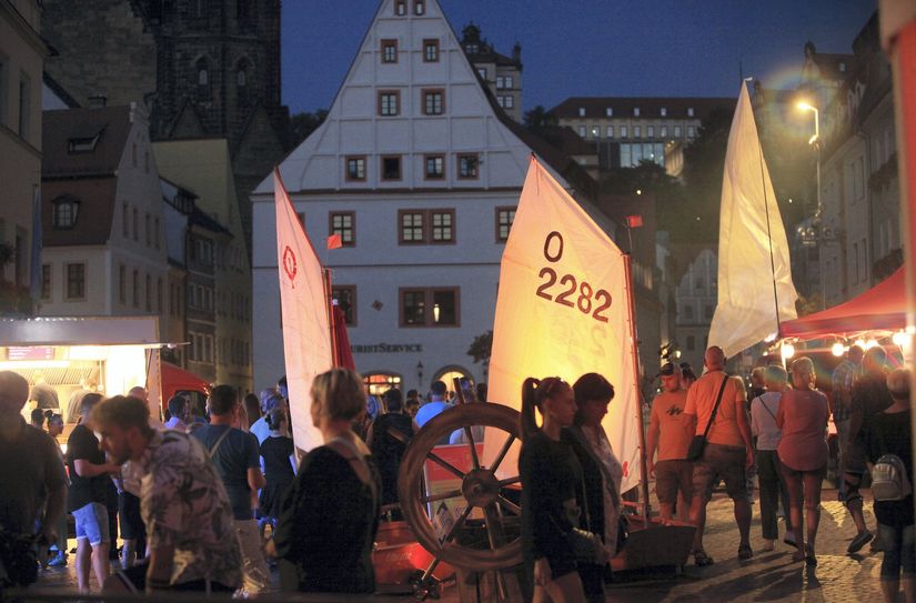 Maritime Kulisse auf dem Marktplatz Pirna.