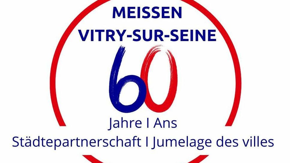 Logo für 60 Jahre Partnerschaft und Freundschaft mit Frankreich.