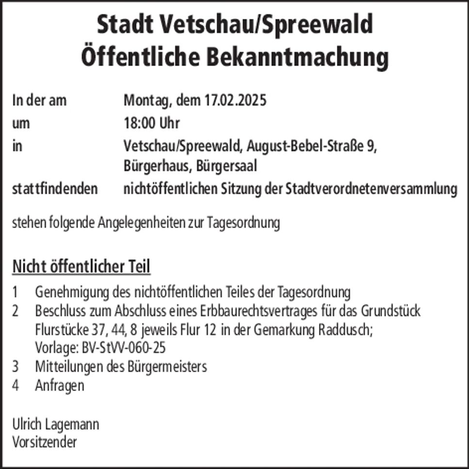 Stadt Vetschau-StVV 17.02.25