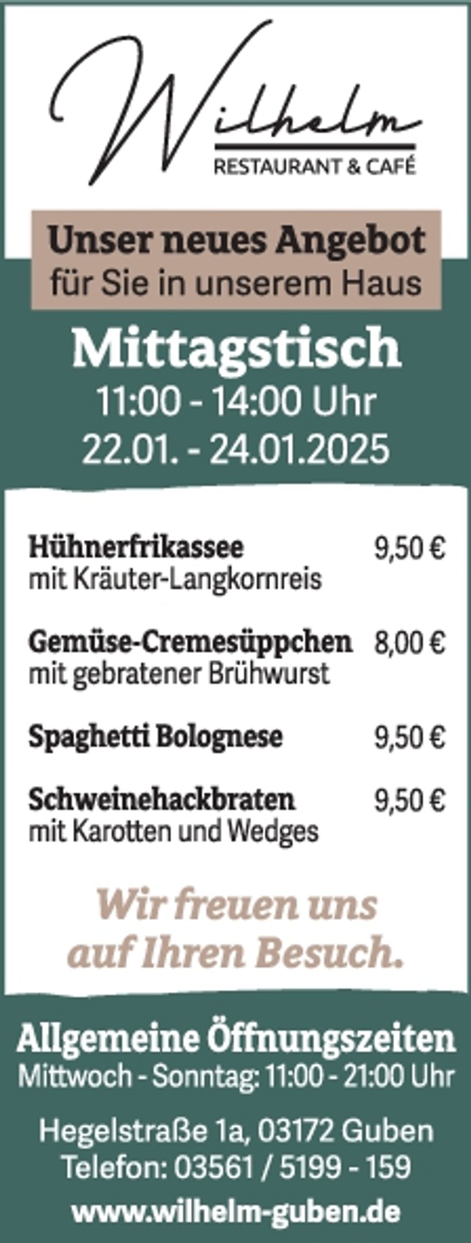 Titelseite Restaurant Wilhelm KW 4