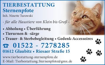 Tierbestattung Sternenpfote