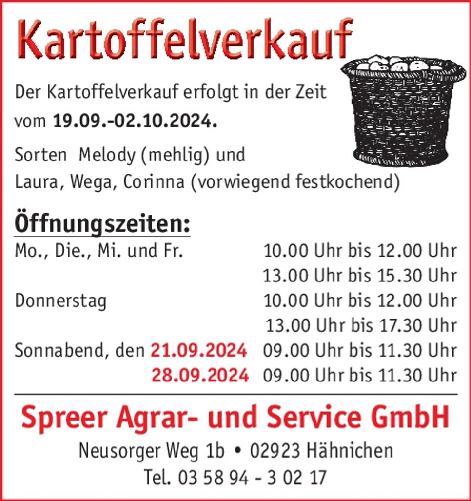 Kartoffelverkauf