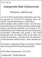 Öffentliche Aufforderung 70 VI 787/24