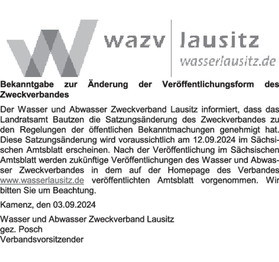 WAZV Änderungen