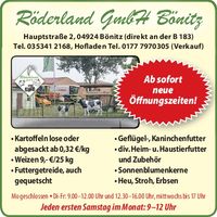 Röderland GmbH - Neue Öffnungszeiten 