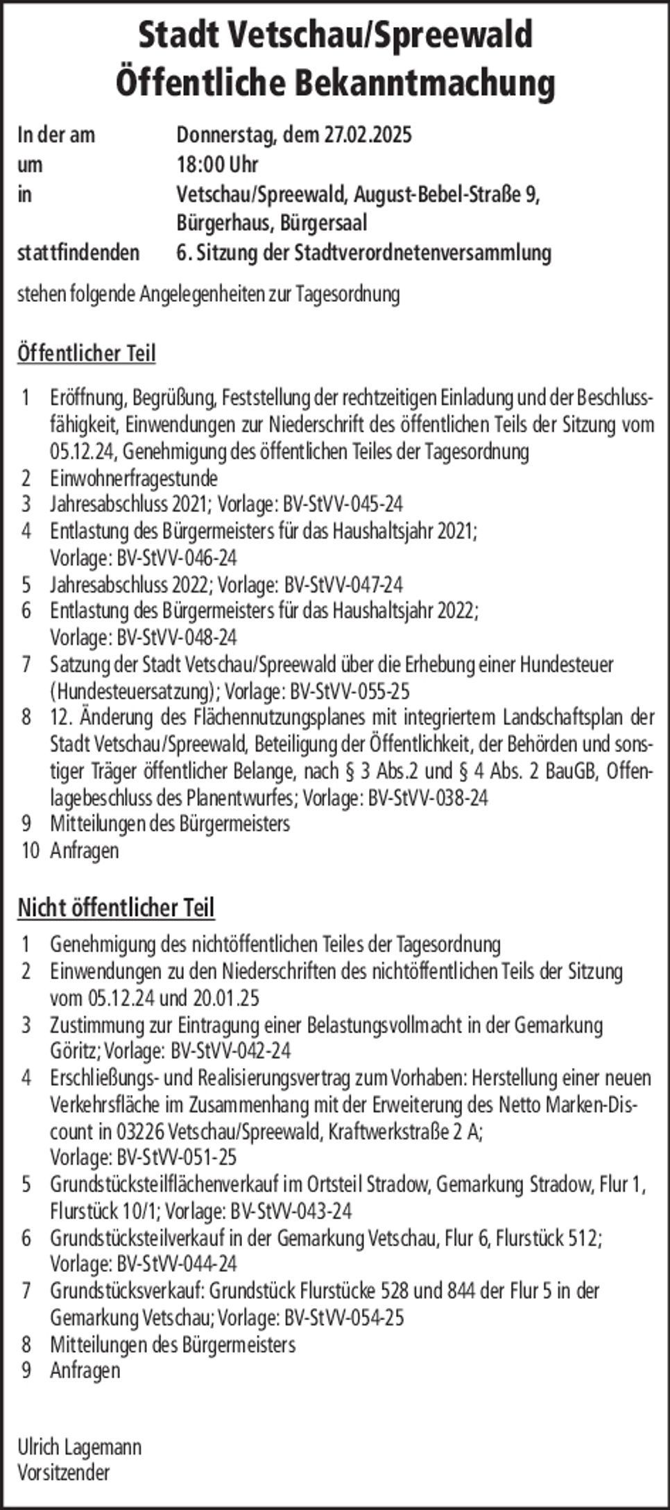 Stadt Vetschau-StVV 27.02.25