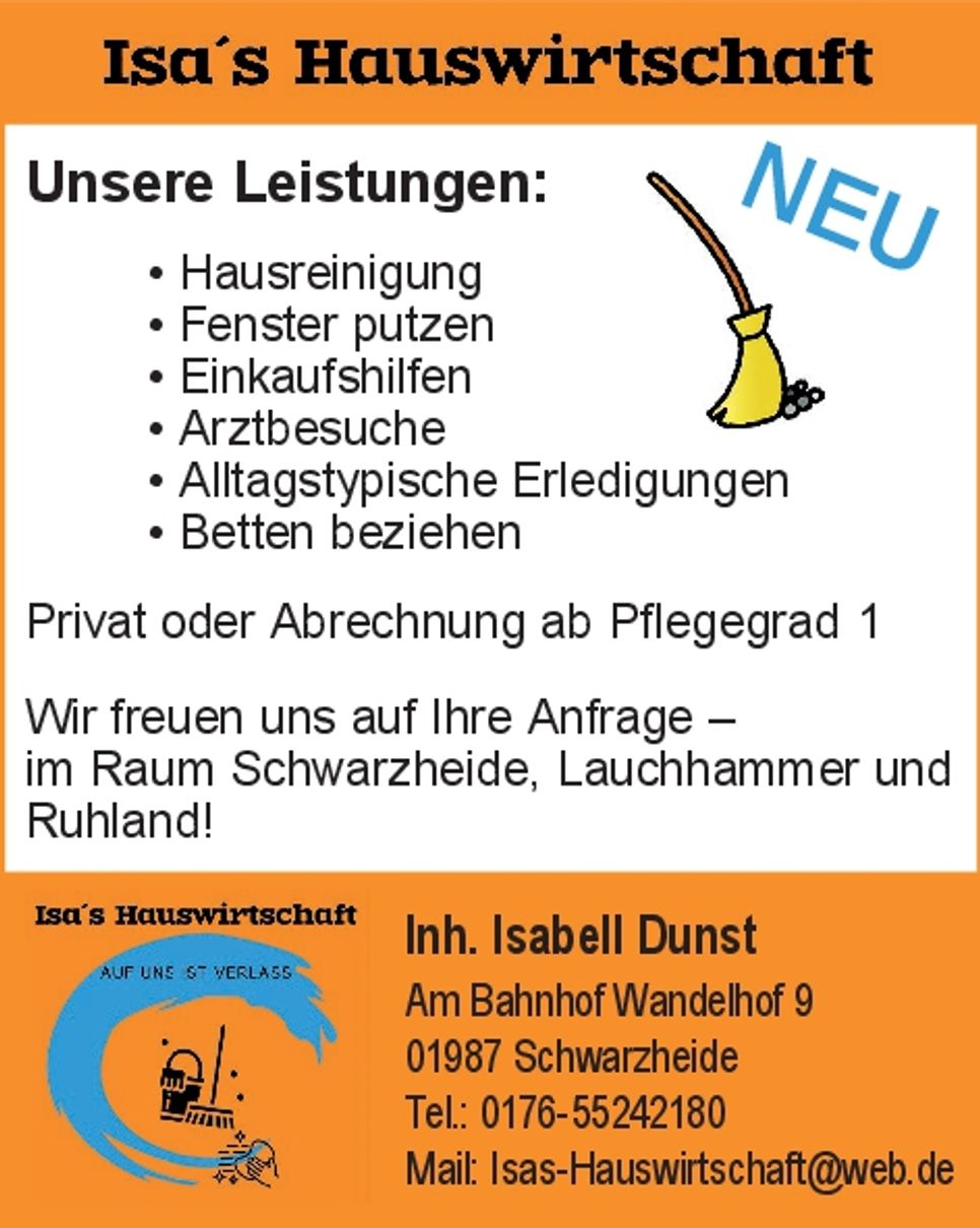 Neueröffnung Isa´s Hauswirtschaft