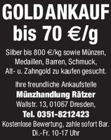 Goldankauf bis 70 €/g FTL/DW