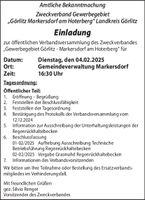 Bekanntmachung / Einladung Zweckverband