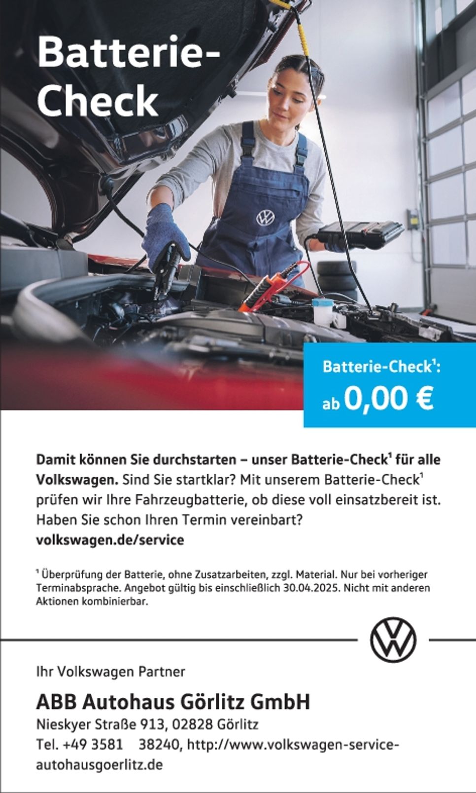 VW Serviceanzeige 