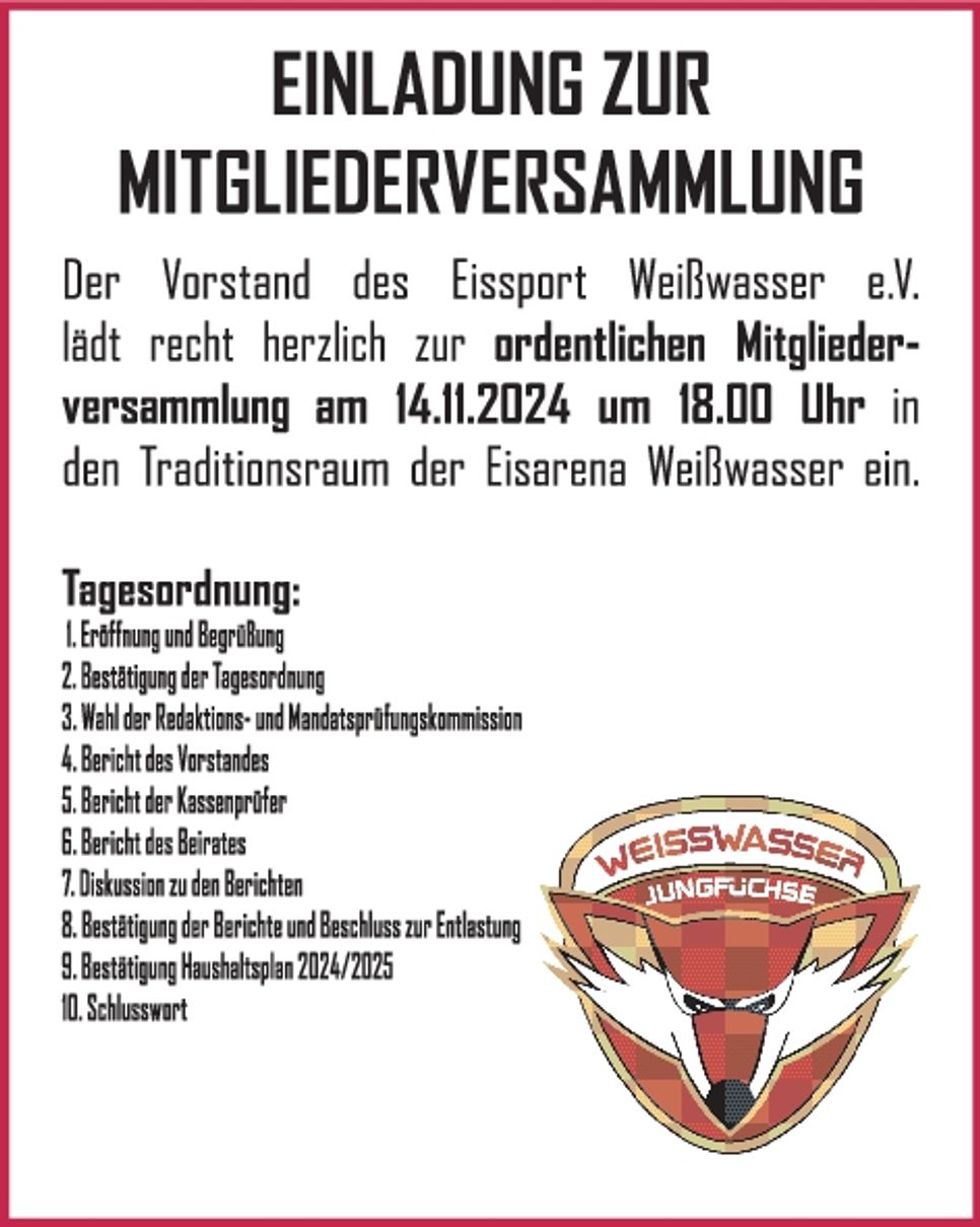 Mitgliederversammlung Eissport