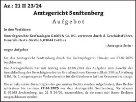 Aufgebot 21 II 23/24