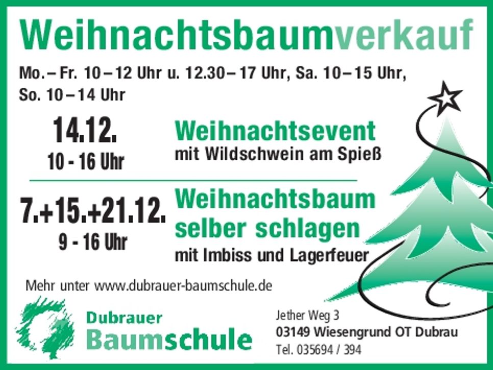 Weihnachtsbaumverkauf 2/60 HOY+WSW