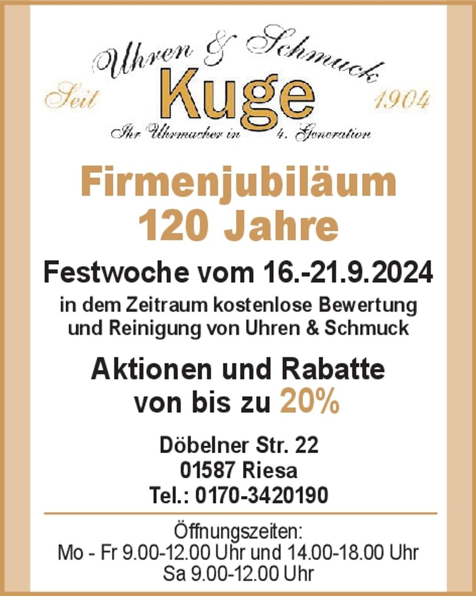 Firmenjubiläum 120 Jahre