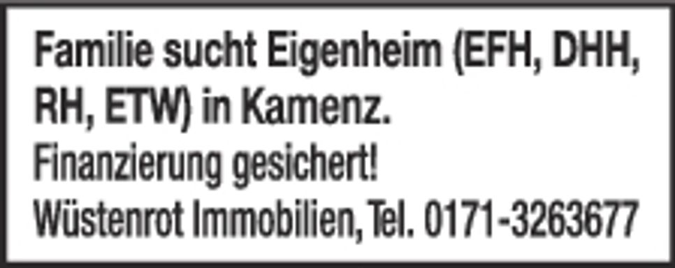 Eigenheim gesucht Kamenz- Wüstenrot