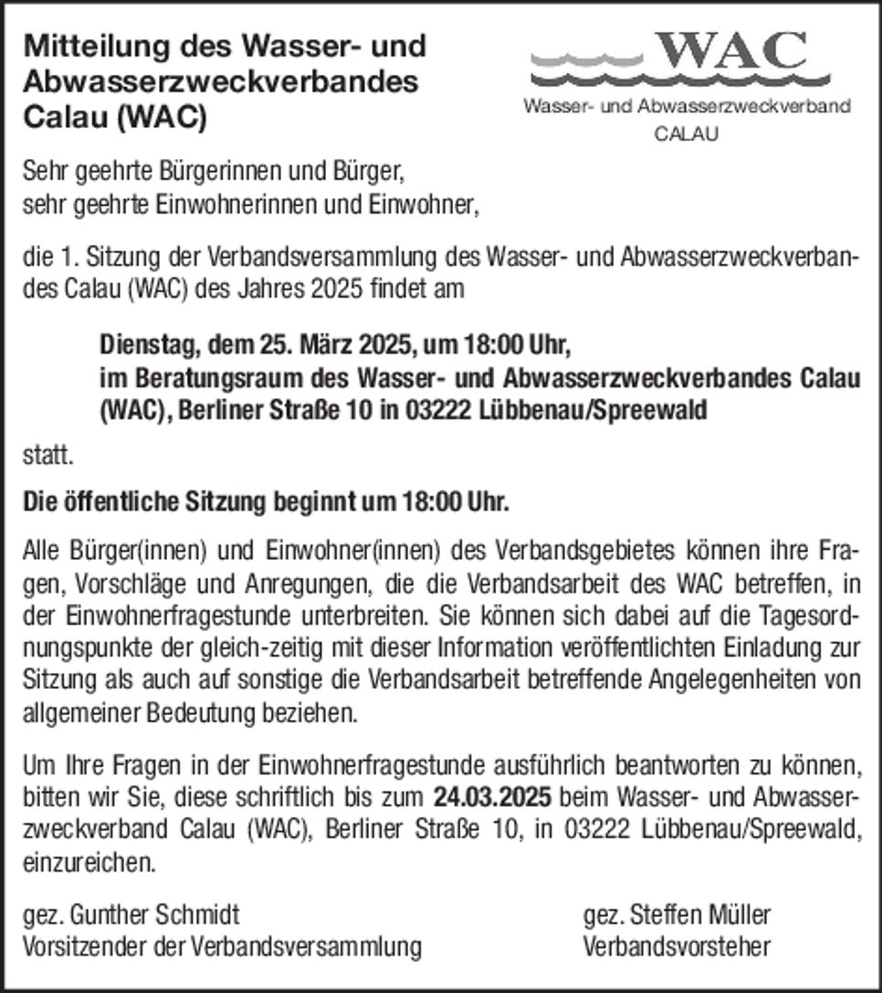 WAC Einwohnerfragestunde 25.03.