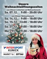 Weihnachtsöffnungszeiten