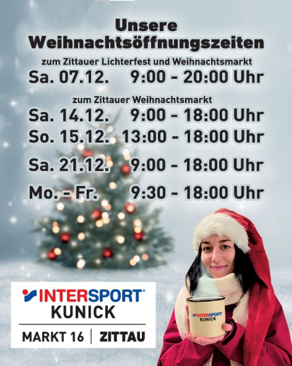 Weihnachtsöffnungszeiten