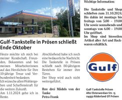 Gulf Tankstelle - Schließung