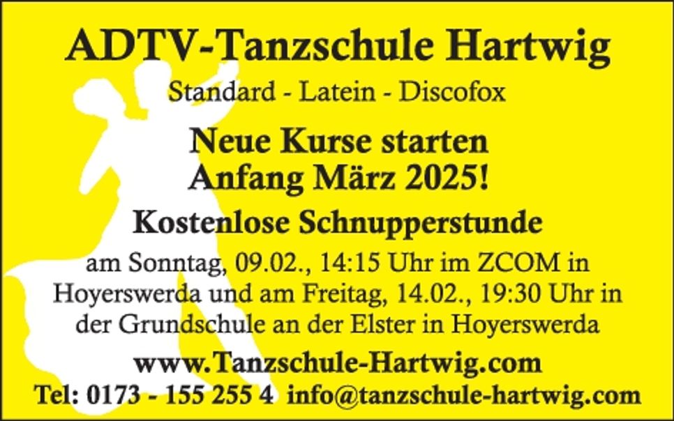 Tanzschule Hartwig - neue Kurse